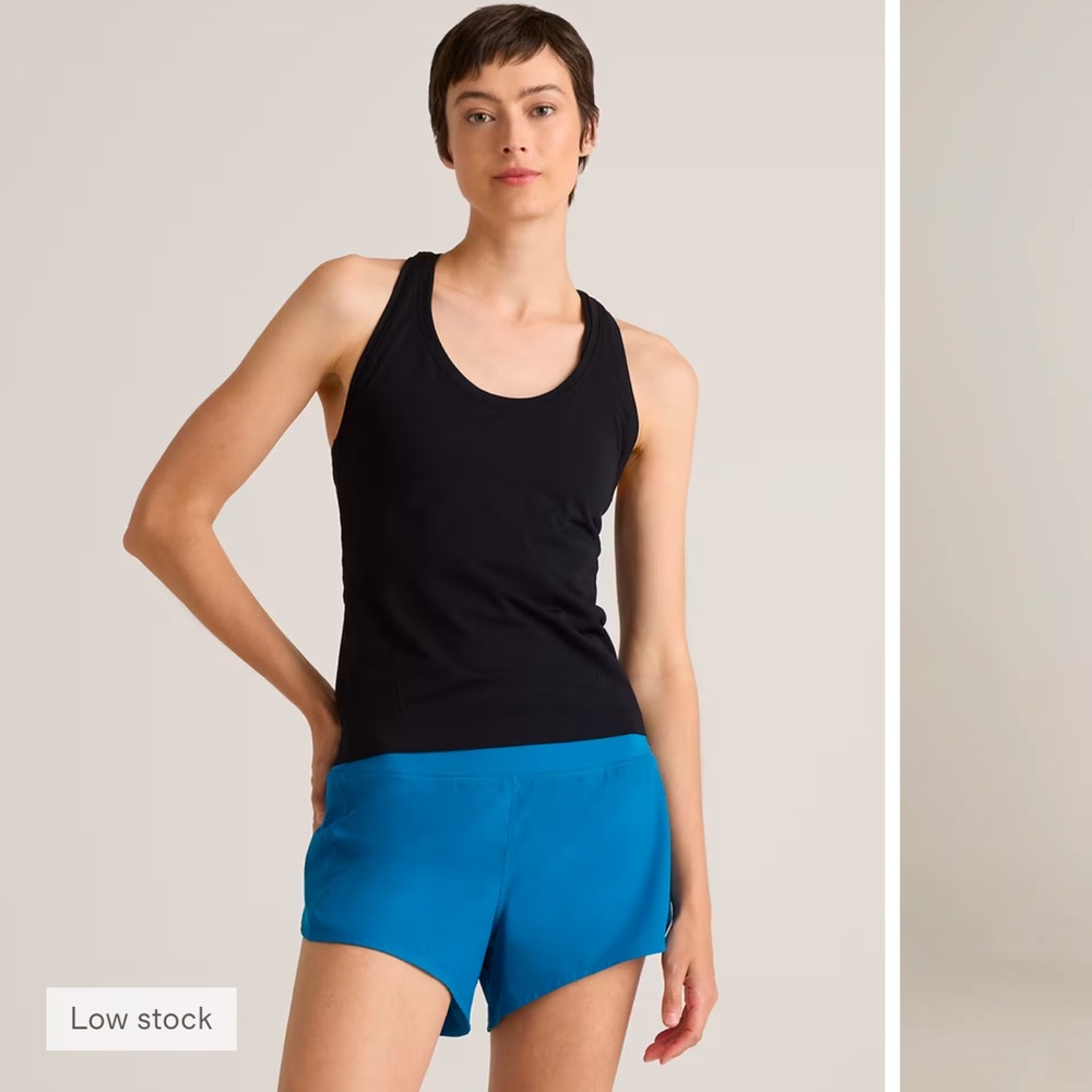 Quince Seamless Waist-Length Racerback Tank Sz M NEW Black